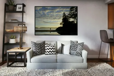 Photographing the sunset on Tonquin Beach Reproduction