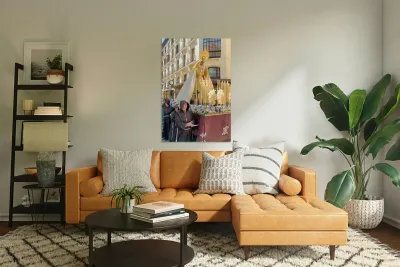 Zaragoza. Saragossa. Aragon. Spain.  Processions of the Easter Holy Week Reproduction