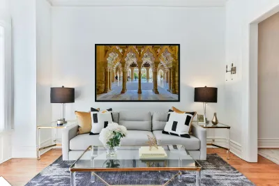 Zaragoza. Saragossa. Aragon. Spain. Aljafería Palace Reproduction