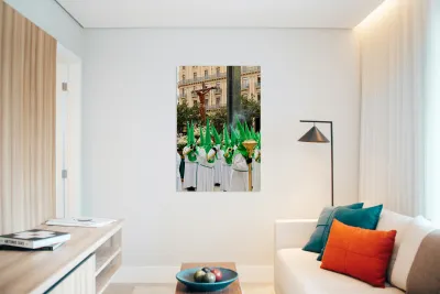 Zaragoza. Saragossa. Aragon. Spain.  Processions of the Easter Holy Week Reproduction