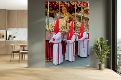 Zaragoza. Saragossa. Aragon. Spain.  Processions of the Easter Holy Week Reproduction