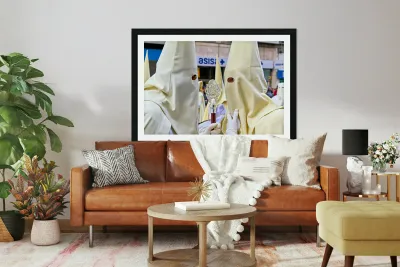 Zaragoza. Saragossa. Aragon. Spain.  Processions of the Easter Holy Week Reproduction