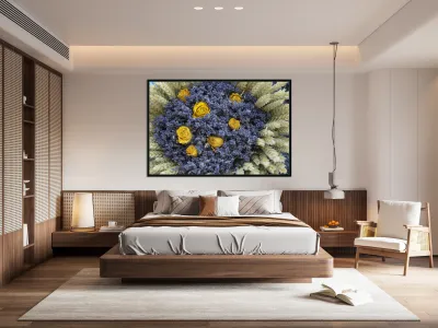 Dried roses and lavender flowers at market - Lourmarin Reproduction