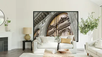 Ornate wooden door - Paris Reproduction