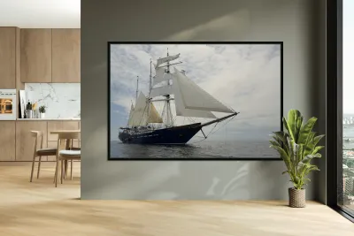 SS Mary Anne under sail Isabela Island Galapagos Islands Ecuador Reproduction