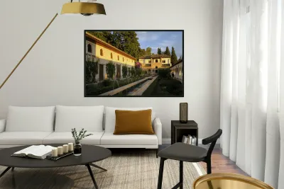 Patio de la Acequia   Generalife The Alhambra Granada Andalusia Spain Reproduction