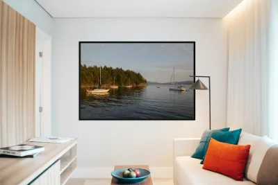 Sailboats at anchor on the west side of Tent Island Reproduction