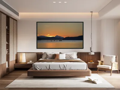 Kayakers near islets at the entrance to Princess Bay Reproduction