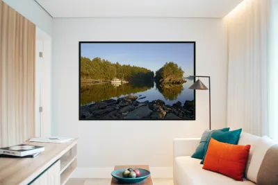 Pleasure boats at the wharf in Conover Cove Reproduction