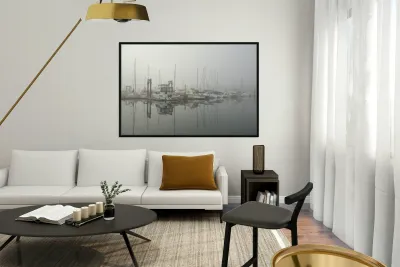 Foggy harbour - San Juan Island Reproduction