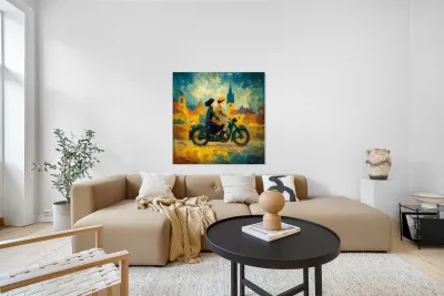 The Blue Motorcycle Reproduction