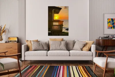 Sunset at the surf shack Reproduction