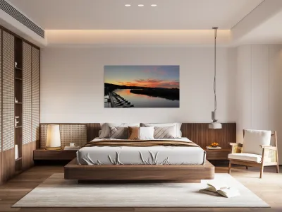 Sunset at the Topock Marina - 2 Reproduction