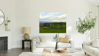 The piazza at Cave B Winery Reproduction