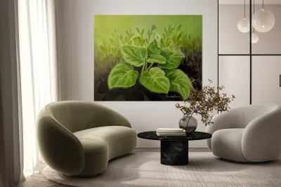 Owisokon Lahache  - Oienkwaon  Ceremonial Tobacco   Acrylic  8.5x11 Reproduction