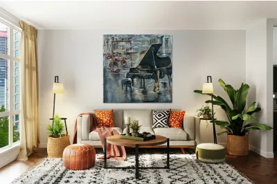 Yuliana Lytvar  - Nocturne Waves  Mix Medium   36 x 36 Reproduction