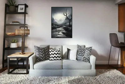 Where Silence Flows - Monochrome Landscape Art Prints Reproduction