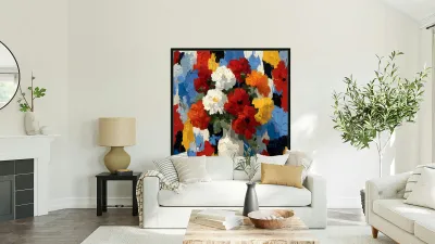 Explosion De Couleurs - Explosion Of Colors - Abstract Floral Art Prints Reproduction