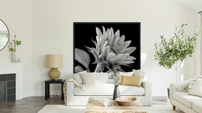 Sunflower Selfie 8 - Sunflower Portrait Art Prints Reproduction