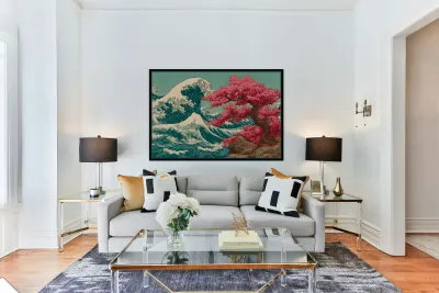 Arashi No Naka No Haru 嵐の中の春 - Spring Within The Storm - Japanese Cherry Blossom Art Prints Reproduction