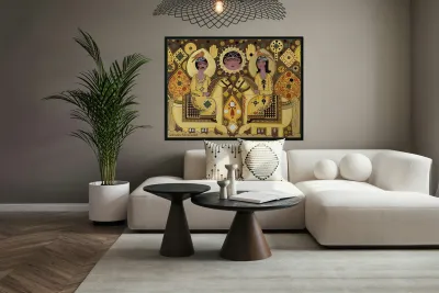 Golnoosha Sahranavard  -  Legend of the Throne  -  La Legende du Trone  Watercolor  16x20  Reproduction