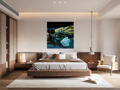 Manon Germain   -  Elegance sous verre  Oil Painting  12 x 12 Reproduction