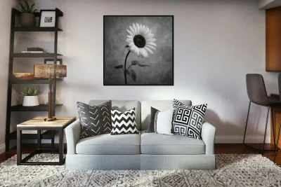 Sunflower Selfie 18 - Sunflower Portrait Art Prints Reproduction