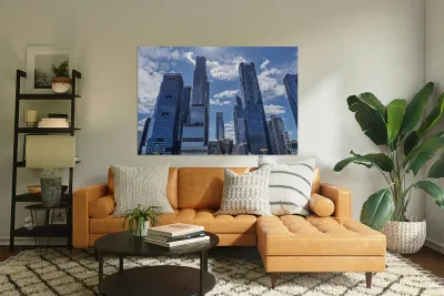 Tall office and apartment buidlings above Hudson Yards in New Yo Reproduction