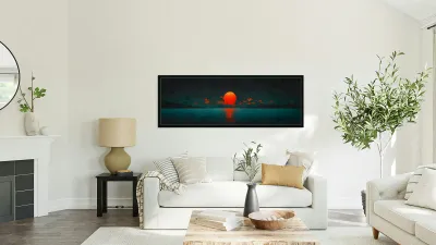 Setting Sun – Modern Sunset Art Print Reproduction