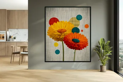 Daisy Pop – Modern Floral Art Print Reproduction