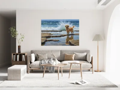 Golden Retriever Puppy Discovers Tide Pools Reproduction