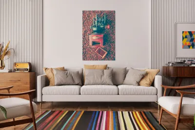 Red Retro Coffeehouse Reproduction