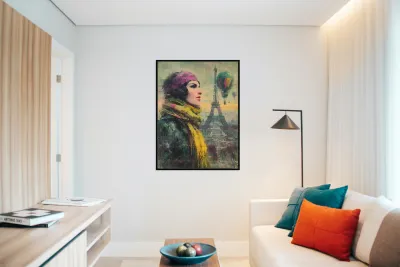 Against the Parisian Wind – Vintage Fashion Art Print Reproduction