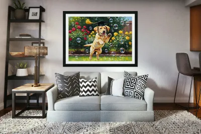 Celebrating Puppy Graduate Jumps For Joy Reproduction