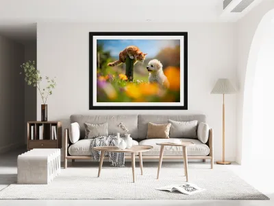 Bichon Frise Puppy Meets Garden Cat Reproduction