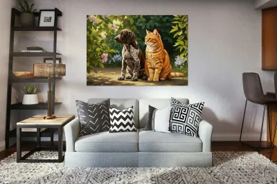 German Shorthaired Pointer Puppy Befriends Cat Reproduction