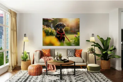 Rottweiler Puppy Gets Tangled In Red Leash Reproduction