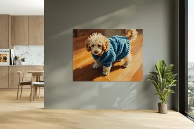 Poodle Puppy Finally Free From Sweater Reproduction