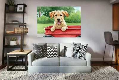 Puppys First Wagon Ride Adventure Reproduction