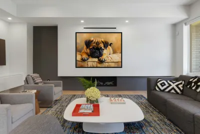 Pug Puppy Discovers The Amazing Moving Picture Box Reproduction