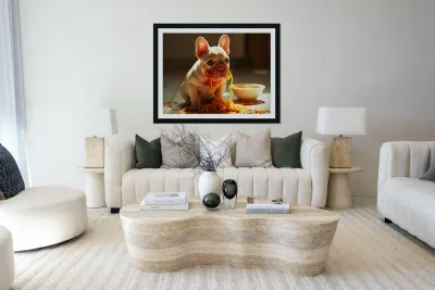 Satisfied Puppy Rests After Big Meal Reproduction