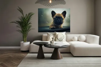 Content Pug Puppy Settles Down To Watch Rain Reproduction