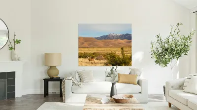 Deer And The Great Colorado Sand Dunes Reproduction