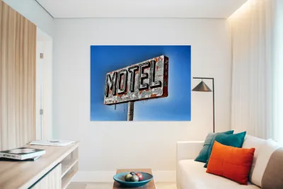 Whiting Bros Motel sign Yucca Arizona Route 66 - stylized Reproduction