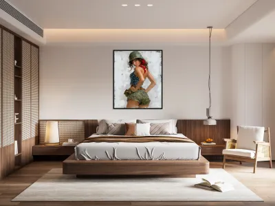 Liberty Pin Up – Vintage Army Muse Art Print Reproduction