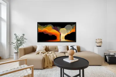 Feeding the Crucible – Molten Horizon Abstract Reproduction