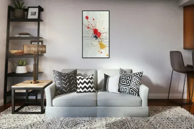 Line of Fire – Minimalist Splatter Abstract Print Reproduction
