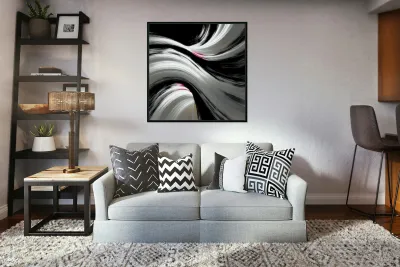 Silk Currents – Black & White Flow Print Reproduction