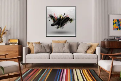 Smoke & Sparks – Minimal Ink Splash Print Reproduction