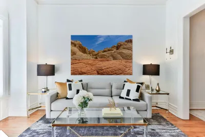 Sandstone formations on the Calico Tanks trail in Red Rock Canyo Reproduction